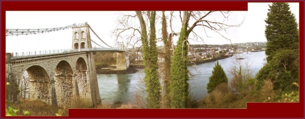 The Menai Bridge from North Wales.